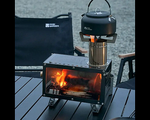 Піч дров'яна Mobi Garden NX22688001, чорна