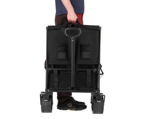 Візок розкладний NILS CAMP NC2607 XXL 160 л, чорно-оранжевий
