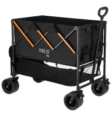 Візок розкладний NILS CAMP NC2607 XXL 160 л, чорно-оранжевий
