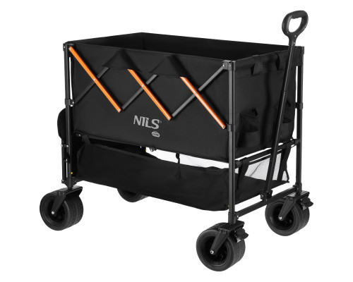 Візок розкладний NILS CAMP NC2607 XXL 160 л, чорно-оранжевий