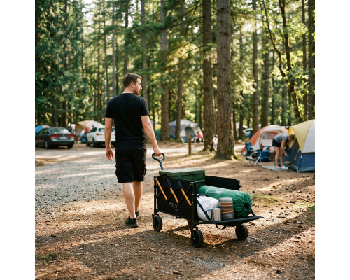 Візок розкладний NILS CAMP NC2608 100 л, чорно-оранжевий