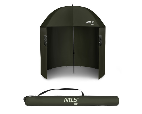 Парасоля рибальська з бічними стінками NILS CAMP NC4702 250 х 220 см, темно-зелена