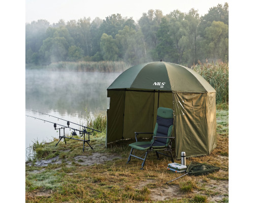 Парасоля рибальська з бічними стінками NILS CAMP NC4702 250 х 220 см, темно-зелена