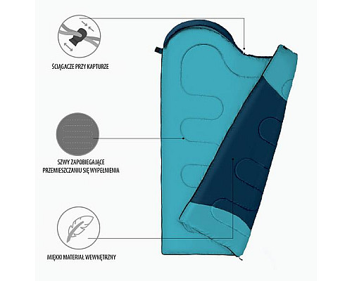 Спальний мішок розмір L NILS CAMP NC2008 синьо-блакитний