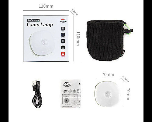 Ліхтар кемпінговий Naturehike D300 USB NH16D300-C, зелений