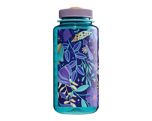 Пляшка для води Nalgene 1 л WM Blue w/Botanical Mushrooms, різнокольорова