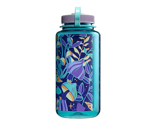 Пляшка для води Nalgene 1 л WM Blue w/Botanical Mushrooms, різнокольорова