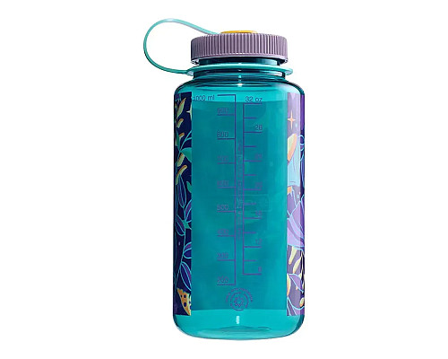 Пляшка для води Nalgene 1 л WM Blue w/Botanical Mushrooms, різнокольорова
