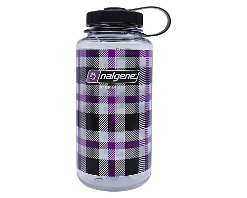 Пляшка для води Nalgene 1 л WM Purple Plaid, фіолетово-чорний