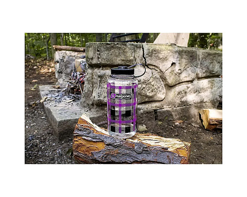 Пляшка для води Nalgene 1 л WM Purple Plaid, фіолетово-чорний