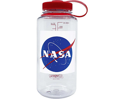 Пляшка Nalgene 1 л WM Clear w/Red Cap NASA Globe Susta - різнокольорова