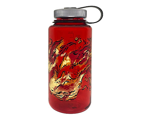 Пляшка для води Nalgene 1 л WM Red w/Fire, червоно-жовта