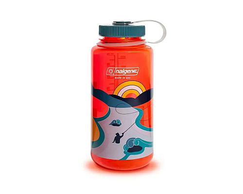 Пляшка для води Nalgene 1 л WM Retro Pomegranate - Fly Fisher, різнокольорова