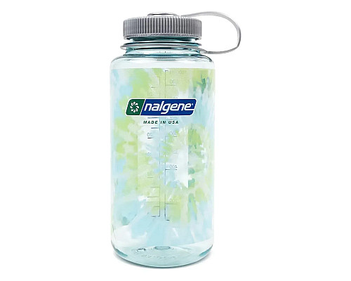 Пляшка для води Nalgene 1 л WM Seafoam w/Platinum Blue Tie Dye, блакитно-зелена Пляшка для води Nalgene 1 л WM Seafoam w/Platinum Blue Tie Dye, блакитно-зелена