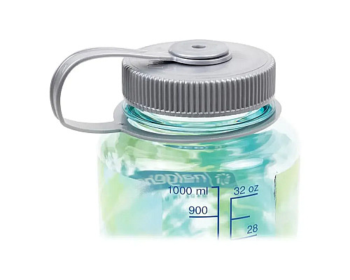 Пляшка для води Nalgene 1 л WM Seafoam w/Platinum Blue Tie Dye, блакитно-зелена Пляшка для води Nalgene 1 л WM Seafoam w/Platinum Blue Tie Dye, блакитно-зелена