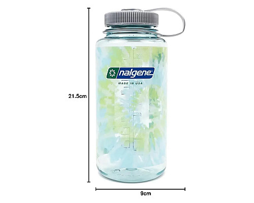 Пляшка для води Nalgene 1 л WM Seafoam w/Platinum Blue Tie Dye, блакитно-зелена Пляшка для води Nalgene 1 л WM Seafoam w/Platinum Blue Tie Dye, блакитно-зелена