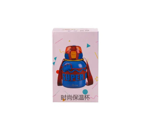 Термос дитячий Happy Life Super Hero Dream 560 мл з ремінцем, бірюзовий