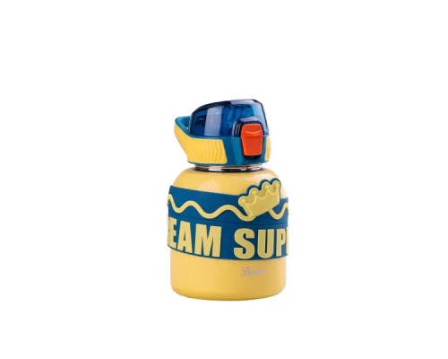 Термос дитячий Happy Life Super Hero Dream 560 мл з ремінцем, жовтий