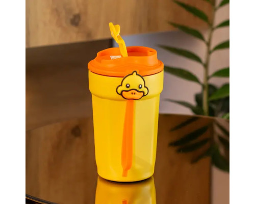 Термочашка Happy Life G. Duck 450 мл з кришкою на защіпці, жовтий Термочашка Happy Life G. Duck 450 мл з кришкою на защіпці, жовтий