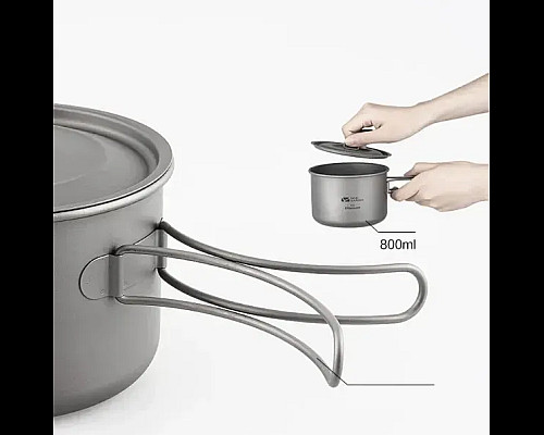 Каструля титанова Mobi Garden NX20666031 800 мл, сіра