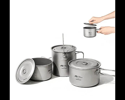 Каструля титанова Mobi Garden NX20666031 800 мл, сіра