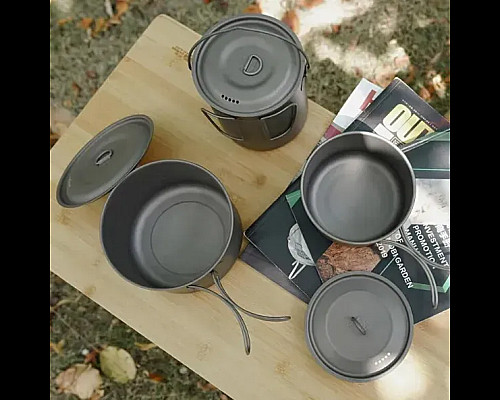 Каструля титанова Mobi Garden NX20666031 800 мл, сіра