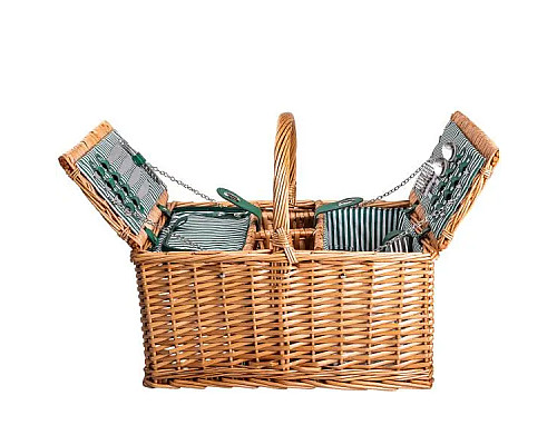 Кошик для пікніка Yiwu на 3 відділення з термосумкою 48 х 33 х 43 см