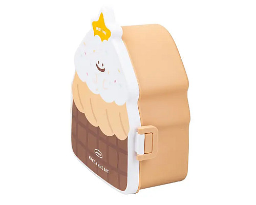 Ланч-бокс дитячий TS Kitchen зі столовими приборами Cake 20 х 18 х 8 см, шоколад
