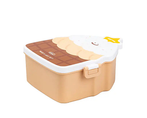 Ланч-бокс дитячий TS Kitchen зі столовими приборами Cake 20 х 18 х 8 см, шоколад