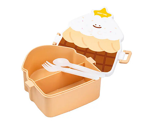 Ланч-бокс дитячий TS Kitchen зі столовими приборами Cake 20 х 18 х 8 см, шоколад