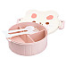 Ланч-бокс дитячий TS Kitchen зі столовими приборами Rabbit 18 х 18 х 7 см, біло-рожевий