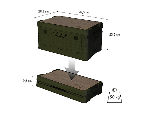 Ящик складаний 2в1 NILS CAMP NCB4002 32 л, зелений