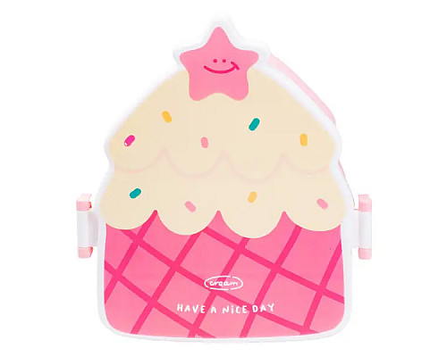Ланч-бокс дитячий TS Kitchen зі столовими приладами Cake 20 х 18 х 8 см, рожевий