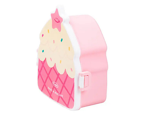Ланч-бокс дитячий TS Kitchen зі столовими приладами Cake 20 х 18 х 8 см, рожевий