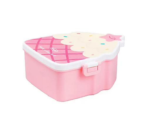 Ланч-бокс дитячий TS Kitchen зі столовими приладами Cake 20 х 18 х 8 см, рожевий