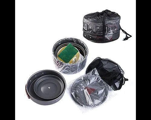 Набір посуду Naturehike NH15T203-G 3-4 NH, сірий