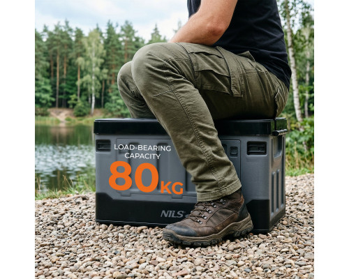 Ящик складаний NILS CAMP NCB4602 XL 70, сіро-чорний