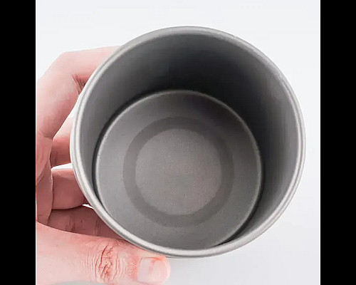 Чашка титанова з кришкою Mobi Garden NX20666039 450 мл, сіра
