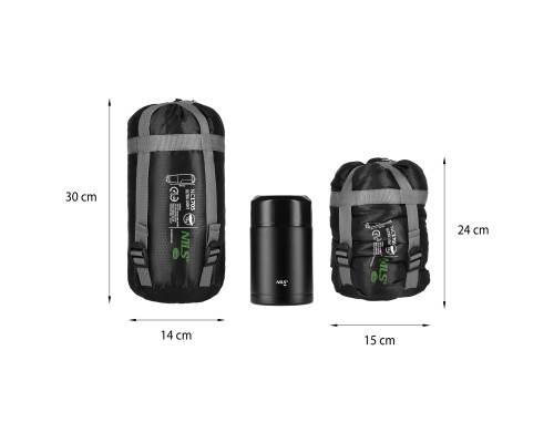 Спальний мішок NILS CAMP NC1705 ULTRA LIGHT 215 х 75 см, чорно-зелений