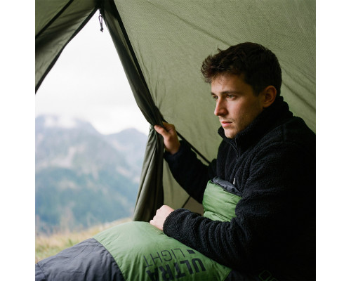 Спальний мішок NILS CAMP NC1705 ULTRA LIGHT 215 х 75 см, чорно-зелений