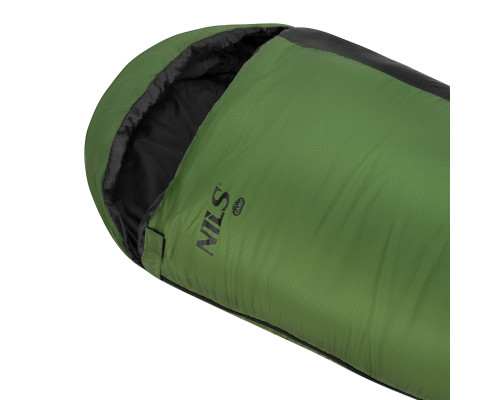 Спальний мішок NILS CAMP NC1705 ULTRA LIGHT 215 х 75 см, чорно-зелений