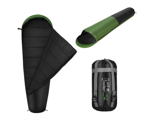 Спальний мішок NILS CAMP NC1705 ULTRA LIGHT 215 х 75 см, чорно-зелений