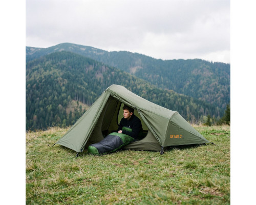 Спальний мішок NILS CAMP NC1705 ULTRA LIGHT 215 х 75 см, чорно-зелений