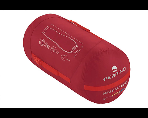Спальний мішок Ferrino Nightec Lite Pro 600M 220 x 80 x 55 см, червоний