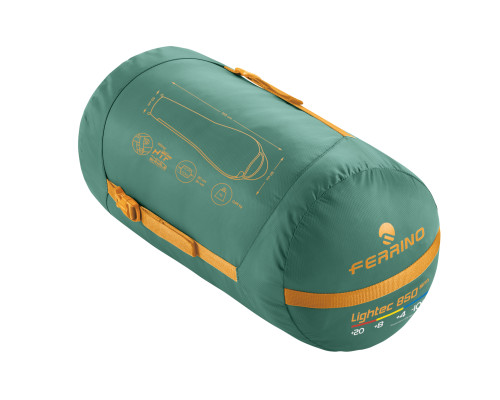 Спальний мішок Ferrino Lightec SM 850/+4°C&nbsp;&nbsp;зелено-жовтий