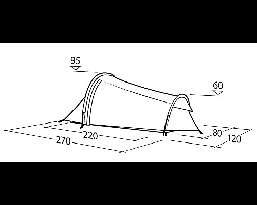 Намет одномісний Robens Cress 1 Pro, 270 х 120 х 95 см, зелений