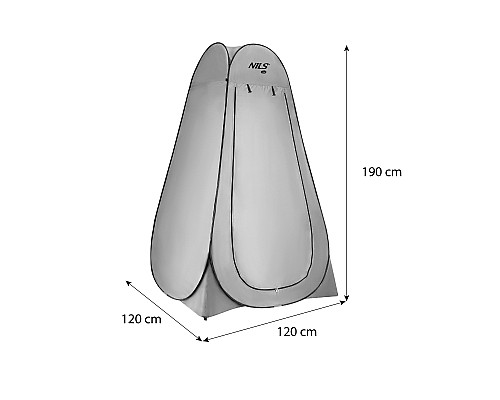 Намет санітарний NILS CAMP NC1706, 120 х 120 х 190 см, сірий
