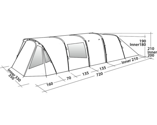 Туристичний намет Easy Camp Palmdale 600 Lux- сірий