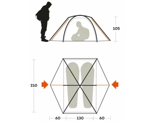 Самонесучий двомісний намет FERRINO Rift 2