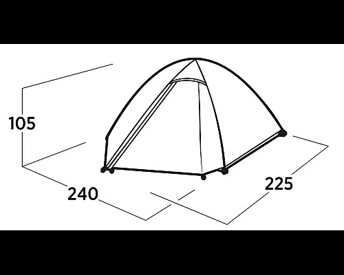 Намет двомісний Easy Camp Rondane 2, 225 × 105 × 240 см, темно-зелений